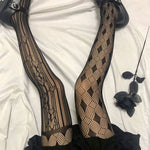 Lolita Stockings Style Fishnet Tights Different Pattern Tights-Socks & Tights-Arimonz-Black-Arimonz