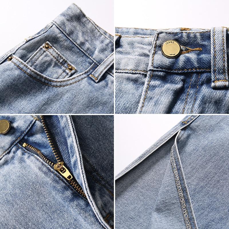 Long Denim Skirt Women Vintage High Waist Jeans Skirt with Belt-Denim Skirts-Arimonz-Arimonz