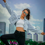 Long Jeans Jacket Women Short Denim Jacket Embroidery Oversized Denim-Jean Jackets-Arimonz-Arimonz
