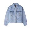 Long Jeans Jacket Women Short Denim Jacket Embroidery Oversized Denim-Jean Jackets-Arimonz-S-Long blue-Arimonz