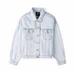 Long Jeans Jacket Women Short Denim Jacket Embroidery Oversized Denim-Jean Jackets-Arimonz-S-Long light-Arimonz