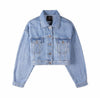 Long Jeans Jacket Women Short Denim Jacket Embroidery Oversized Denim-Jean Jackets-Arimonz-S-Short blue-Arimonz