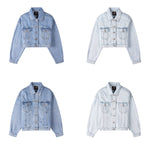 Long Jeans Jacket Women Short Denim Jacket Embroidery Oversized Denim-Jean Jackets-Arimonz-Arimonz