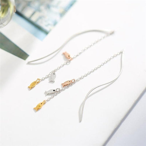 Long Tassel Fish Drop Earrings Fashion Female Earrings-Earrings-Arimonz-Arimonz