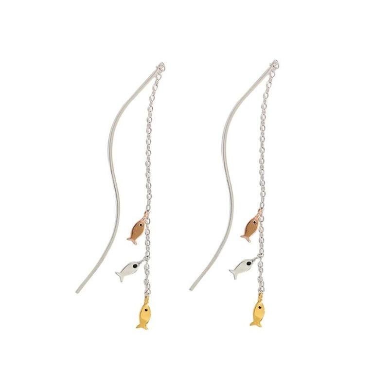 Long Tassel Fish Drop Earrings Fashion Female Earrings-Earrings-Arimonz-Arimonz