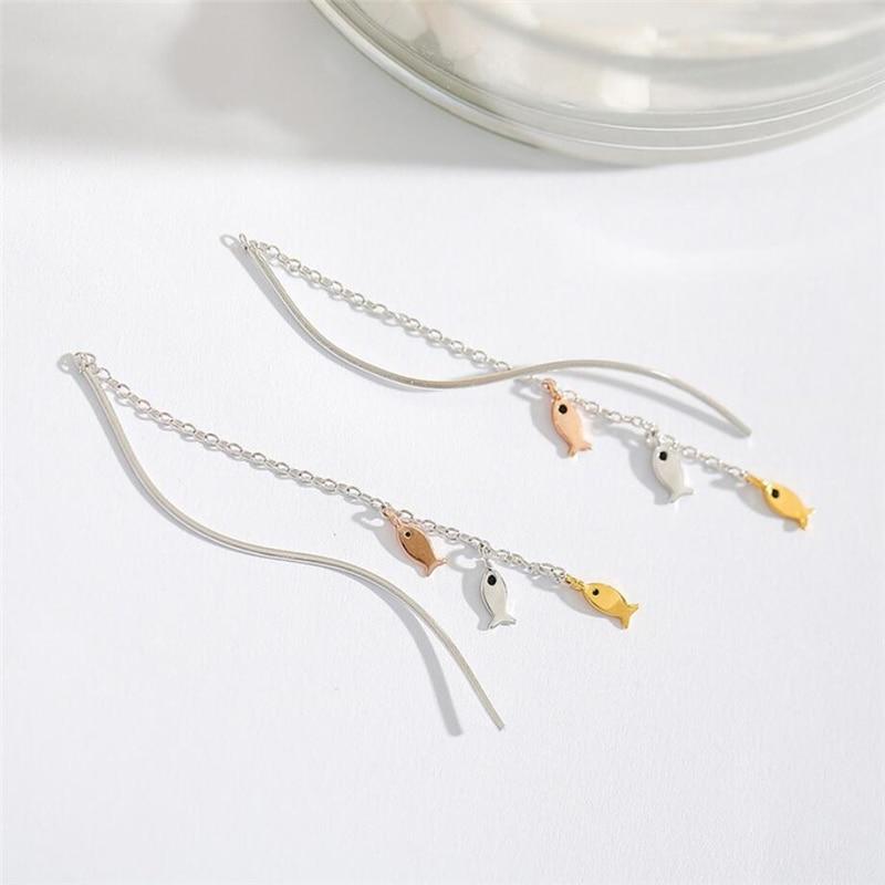 Long Tassel Fish Drop Earrings Fashion Female Earrings-Earrings-Arimonz-Arimonz