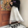Long Tulle Midi Skirts Women's High Waist Mesh Tutu Pleated Skirts-Skirts-Arimonz-White-S-Arimonz