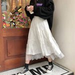 Long Tulle Midi Skirts Women's High Waist Mesh Tutu Pleated Skirts-Skirts-Arimonz-White-S-Arimonz