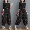 Loose Jeans Jumpsuit Women Casual Baggy Pants Floral Denim Overalls-Denim Jumpsuit-Arimonz-Arimonz