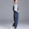 Loose Pocket Jeans Women Autumn Bib Pants Overalls Shoulder Jumpsuit-Denim Jumpsuit-Arimonz-Arimonz