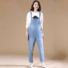 Loose Pocket Jeans Women Autumn Bib Pants Overalls Shoulder Jumpsuit-Denim Jumpsuit-Arimonz-Arimonz