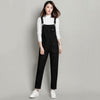 Loose Pocket Jeans Women Autumn Bib Pants Overalls Shoulder Jumpsuit-Denim Jumpsuit-Arimonz-Black-S-Arimonz