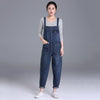 Loose Pocket Jeans Women Autumn Bib Pants Overalls Shoulder Jumpsuit-Denim Jumpsuit-Arimonz-Blue-S-Arimonz