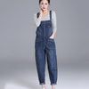Loose Pocket Jeans Women Autumn Bib Pants Overalls Shoulder Jumpsuit-Denim Jumpsuit-Arimonz-Arimonz