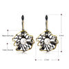 Lotus Flower Earrings Hollow Created Pearl Black Gold Color Earrings-Drop Earrings-Arimonz-Arimonz