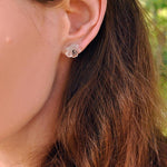 Lotus Flower in the Rain Stud Earrings for Women Fine Jewelry-Earrings-Arimonz-Arimonz