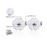Lotus Flower in the Rain Stud Earrings for Women Fine Jewelry-Earrings-Arimonz-Arimonz