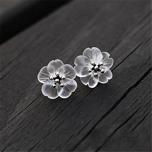 Lotus Flower in the Rain Stud Earrings for Women Fine Jewelry-Earrings-Arimonz-Arimonz