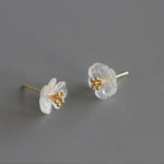 Lotus Flower in the Rain Stud Earrings for Women Fine Jewelry-Earrings-Arimonz-Gold-Arimonz
