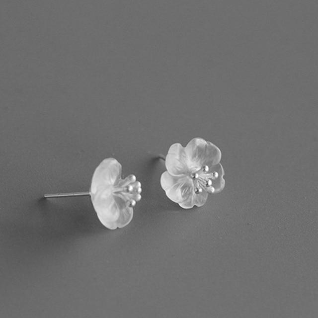 Lotus Flower in the Rain Stud Earrings for Women Fine Jewelry-Earrings-Arimonz-Silver-Arimonz