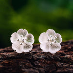 Lotus Flower in the Rain Stud Earrings for Women Fine Jewelry-Earrings-Arimonz-Arimonz