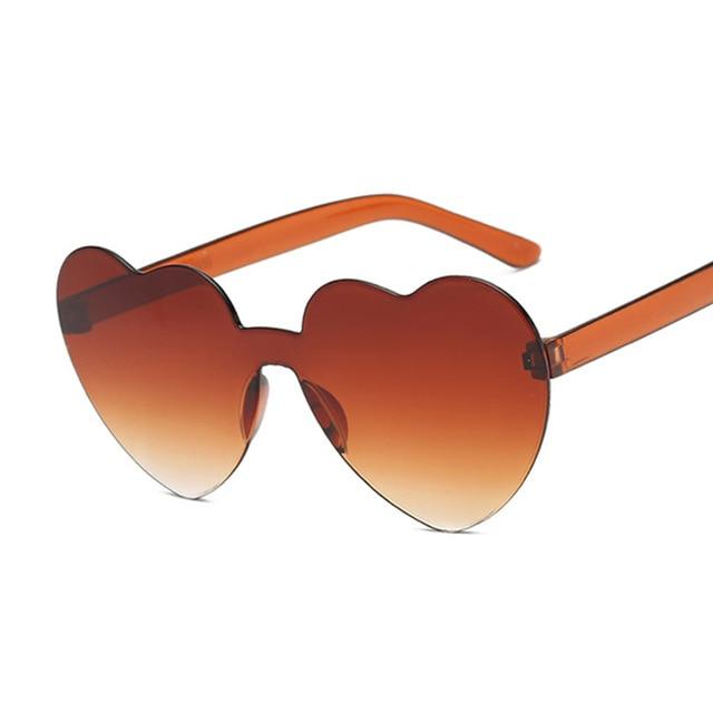 Love Heart Sunglasses For Women Fashionable Cute Sunglasses-Sunglasses-Arimonz-Double Brown-Arimonz