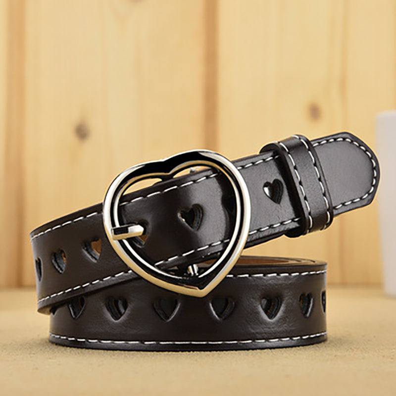 Love Hollow Belt Heart-shaped Ladies Belt Heart-shaped Jeans Belt-Belts-Arimonz-Arimonz