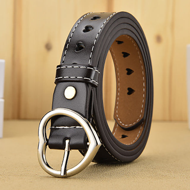 Love Hollow Belt Heart-shaped Ladies Belt Heart-shaped Jeans Belt-Belts-Arimonz-brown-Arimonz