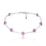 Lovely Daisy Flowers Colorful Beaded Charm Statement Choker Necklace for Women Vacation Jewelry-Necklaces-Arimonz-Purple-Arimonz
