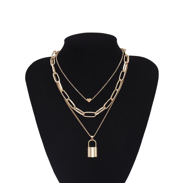 Lover PadLock Choker Necklace-Necklaces-Arimonz-1-Arimonz