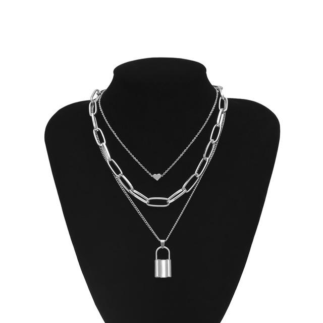 Lover PadLock Choker Necklace-Necklaces-Arimonz-2-Arimonz