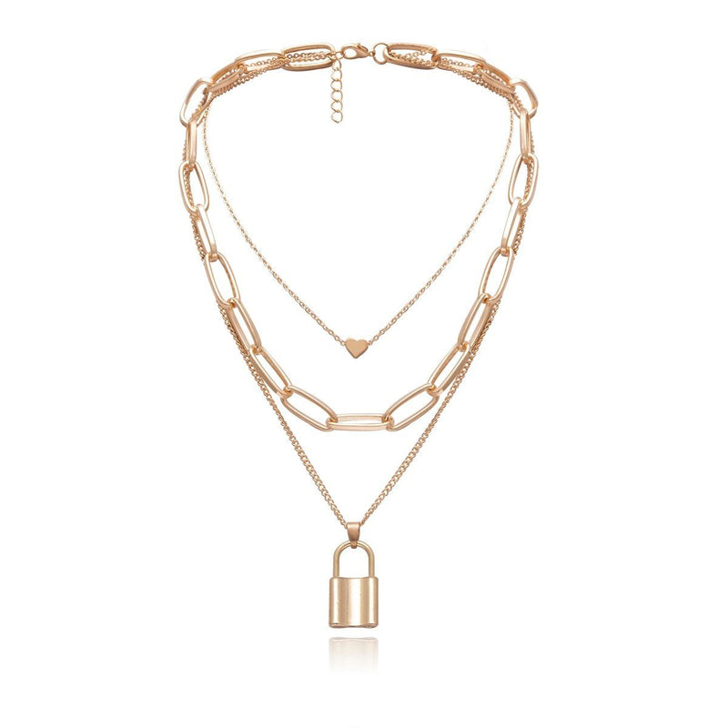 Lover PadLock Choker Necklace-Necklaces-Arimonz-Arimonz
