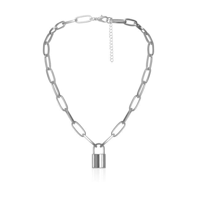 Lover PadLock Choker Necklace-Necklaces-Arimonz-4-Arimonz