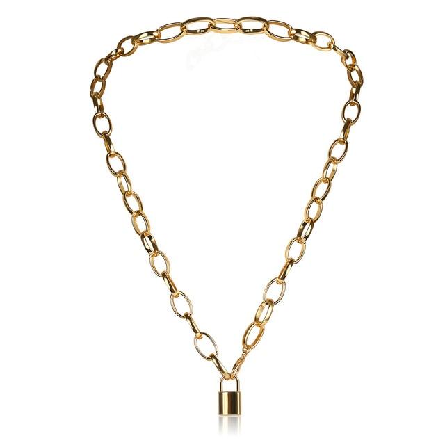 Lover PadLock Choker Necklace-Necklaces-Arimonz-5-Arimonz