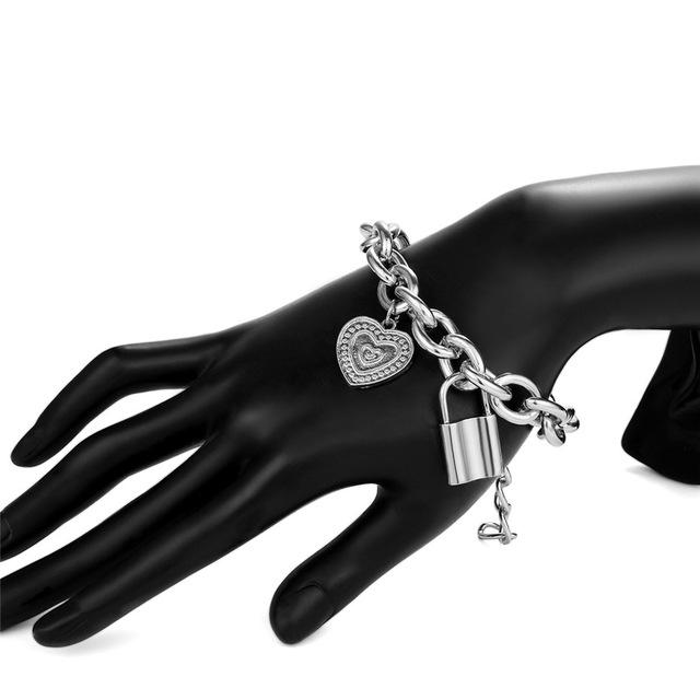 Lover's Heart Lock Bracelets-Braceletes-Arimonz-2-Arimonz