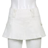 Low Waist Black Micro Skirts Streetwear Pockets Patchwork A-line Skirt-Denim Skirts-Arimonz-Arimonz