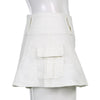 Low Waist Black Micro Skirts Streetwear Pockets Patchwork A-line Skirt-Denim Skirts-Arimonz-Arimonz