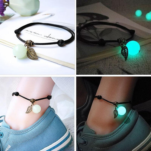 Luminous Bead Ankle Chain Pendant Anklet Beaded Foot Jewelry for Women-Anklets-Arimonz-Arimonz