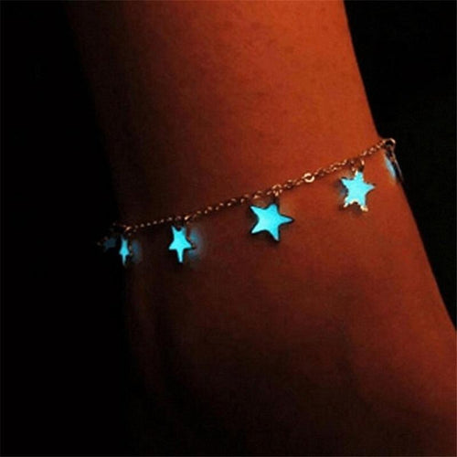 Luminous Star Anklet Pentagonal Star Tassel Ankle Chain-Anklets-Arimonz-Arimonz
