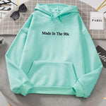 Made In The 90s Letter Print Cool Oversized Women Hoodies Sweatshirt-Pullovers-Arimonz-Light Green-M-Arimonz