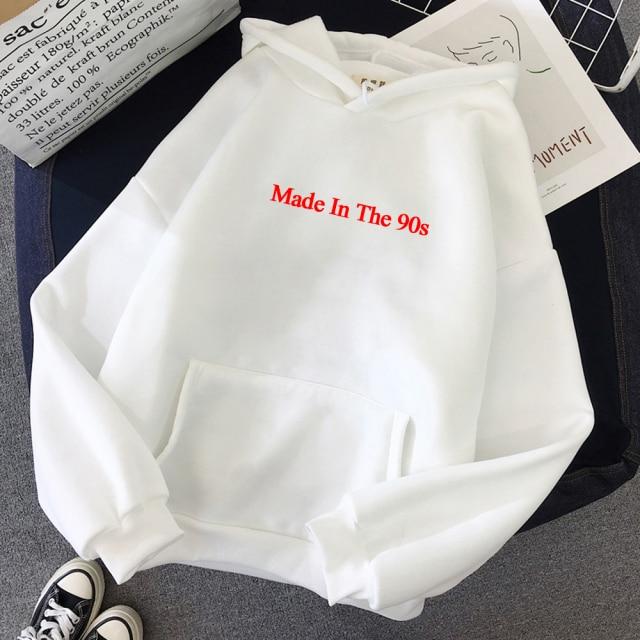 Made In The 90s Letter Print Cool Oversized Women Hoodies Sweatshirt-Pullovers-Arimonz-White-M-Arimonz