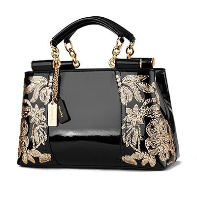 Madison Embroidery Shoulder Bag-Handbags-Arimonz-Black-Arimonz