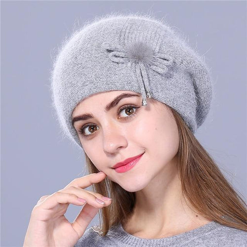 Megan Knitted Beret-Hats-Arimonz-Gray-Arimonz