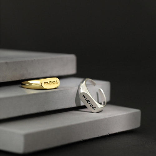 Merci Adjustable Fashion Ring Trendy Ring Jewelry for Women-Rings-Arimonz-Arimonz