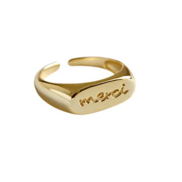 Merci Adjustable Fashion Ring Trendy Ring Jewelry for Women-Rings-Arimonz-Gold-Arimonz