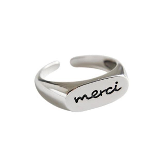Merci Adjustable Fashion Ring Trendy Ring Jewelry for Women-Rings-Arimonz-Silver-Arimonz