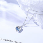 Mermaid Tail Round Pendant Necklace for Women Fashion Jewelry-Earrings-Arimonz-Arimonz