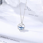 Mermaid Tail Round Pendant Necklace for Women Fashion Jewelry-Earrings-Arimonz-Arimonz