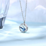 Mermaid Tail Round Pendant Necklace for Women Fashion Jewelry-Earrings-Arimonz-Arimonz