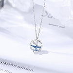 Mermaid Tail Round Pendant Necklace for Women Fashion Jewelry-Earrings-Arimonz-Arimonz